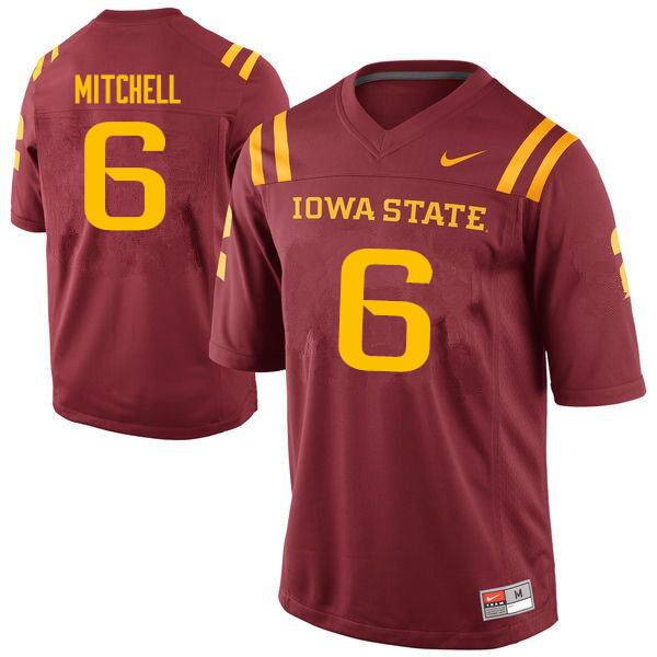 Men #6 Re-al Mitchell Iowa State Cyclones College Football Jerseys Sale-Cardinal